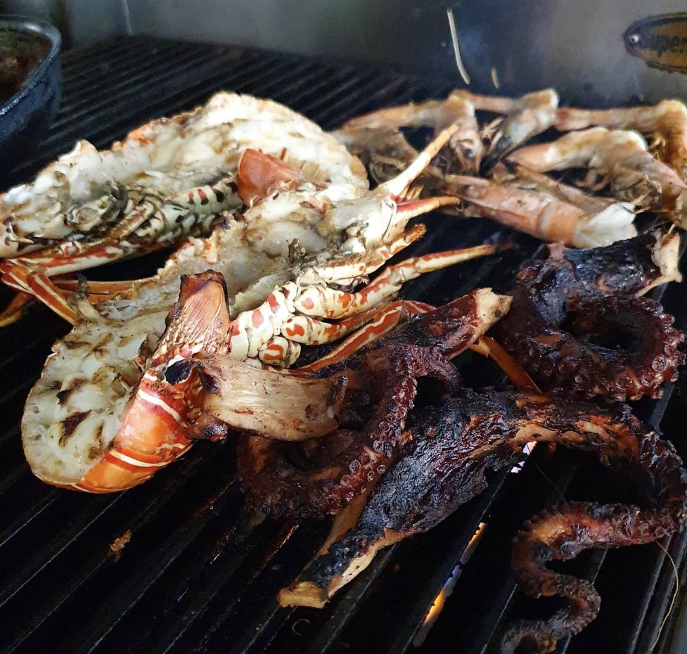 Fijian lobster on the barbeque, Fiji Vacation