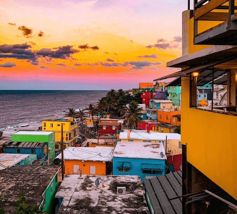 Puerto Rico Vacation, Colorful  Houses, La Perla, San Juan, Puerto Rico